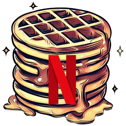 Illustrated stack of waffles